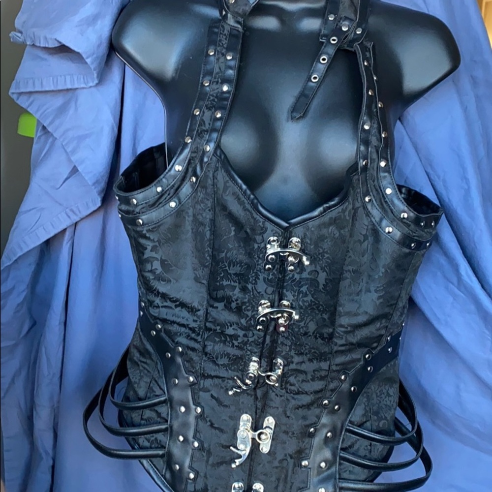 Pleather Industrial/Steampunk Corset, XL